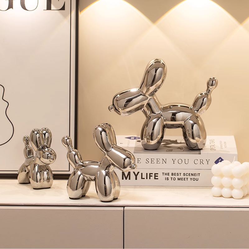 ประติมากรรมเซรามิคสีเงินบอลลูน - Quiet Luxury Lifestyle บทวิจารณ์และราคา