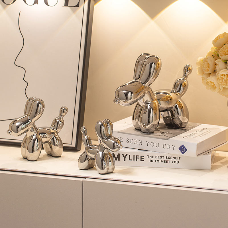 ประติมากรรมเซรามิคสีเงินบอลลูน - Quiet Luxury Lifestyle บทวิจารณ์และราคา