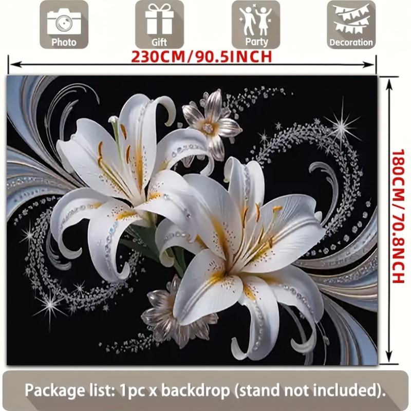 พรมแขวนผนังลายดอกลิลลี่สีขาวสุ - Quiet Luxury Lifestyle บทวิจารณ์และราคา